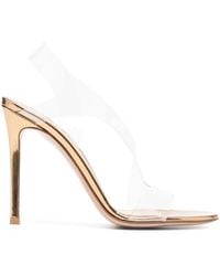 Gianvito Rossi - Metallic-Effect Heeled Sandals - Lyst