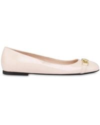 Love Moschino - Ballerinas Mit Logo-Schild - Lyst