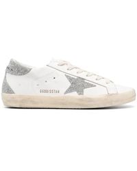 Golden Goose - Super-Star Trainers With Swarovski Crystal Star And Heels Tab - Lyst