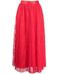 Twin Set - Lace-trim Pleated Skirt - Lyst