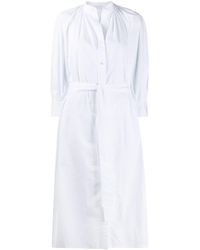 Harris Wharf London Robe-chemise à taille ceinturée - Blanc