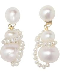Completedworks - Pendientes Con Detalle De Perlas Artificiales - Lyst