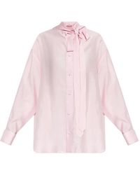 KENZO - Tie-Neck Shirt - Lyst