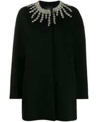 Giambattista Valli Oversized Crystal-embellished Coat - Black