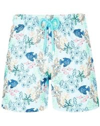 Vilebrequin - Mistral Fonds Marins-embroidered Swim Shorts - Lyst