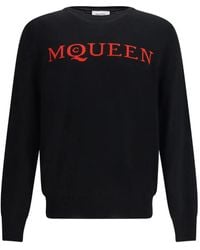 McQueen - Logo-Detail Crew-Neck Sweater - Lyst