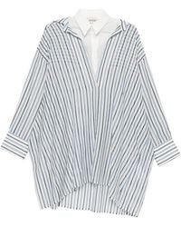 Semicouture - Striped V-Neck Shirt - Lyst