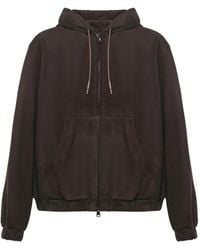 Giuliano Galiano - Ohio Hooded Zip-Up Suede Jacket - Lyst