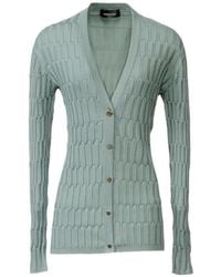 Fabiana Filippi - Ribbed-Knit V-Neck Cardigan - Lyst