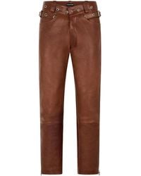 Tom Ford - Leren Broek Met Gesp - Lyst