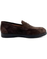 Kiton - Suede Penny Loafers - Lyst