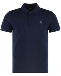 Fendi - Poloshirt mit Logo-Schild - Lyst