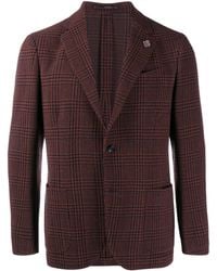 Lardini Tailored Houndstooth Check Blazer - Brown