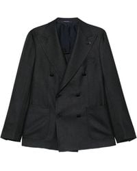 Tagliatore - Blazer Croisé À Revers Crantés - Lyst