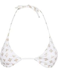 Max Mara - Logo-Print Triangle Bikini Top - Lyst