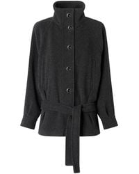 Pinko - Belted Funnel-Neck Coat - Lyst