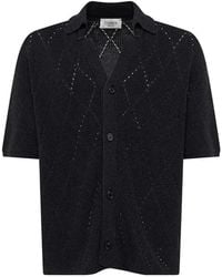Laneus - Cotton Short-Sleeve Cardigan - Lyst