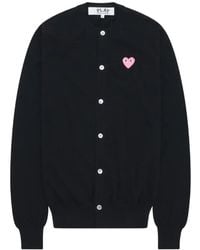 COMME DES GARÇONS PLAY - Heart-Patch Round-Neck Cardigan - Lyst