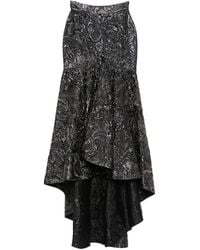 Gemy Maalouf - High-Low Floral-Embossed Skirt - Lyst