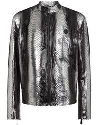 Philipp Plein - Leren Jack Met Python-Effect - Lyst
