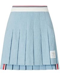 Thom Browne - Tweed Mini-Plooirok - Lyst