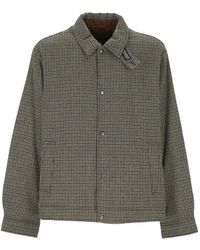 Woolrich - Chaqueta Con Motivo Pied De Poule Y Cierre De Presión - Lyst