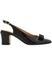 Ferragamo - Leather Slingback Pumps - Lyst