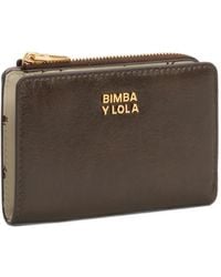Bimba Y Lola - Dark Leather Compact Purse - Lyst
