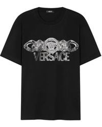 Versace - T-Shirt With Printed Logo - Lyst