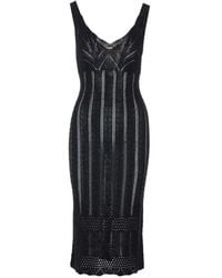 Twinset - V-Neck Sleeveless Midi Dress - Lyst