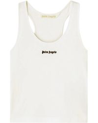 Palm Angels - Logo-Embroidered Ribbed Tank Top - Lyst