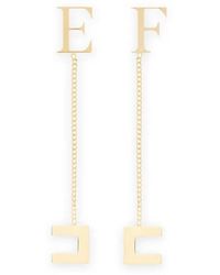 Elisabetta Franchi - Chain Earrings With Logo - Lyst