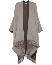 Brunello Cucinelli - Poncho con motivo de espiga - Lyst