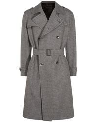 Tagliatore - Houndstooth Double-Breasted Coat - Lyst