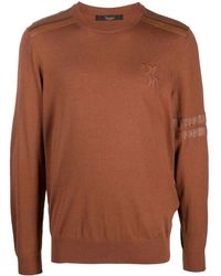 Billionaire - Snakeskin-Effect Fine-Knit Jumper - Lyst