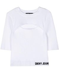 DKNY - Ribgebreide Top - Lyst