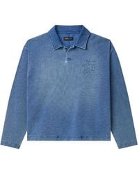 Purple Brand - Logo-Detail Long-Sleeve Polo Shirt - Lyst