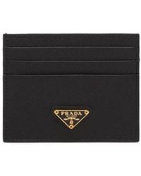 Prada - Schwarzes Saffiano-Kartenetui - Lyst