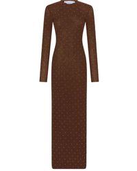 Rabanne - Embellished Long-Sleeved Maxi Dress - Lyst
