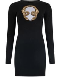 Roberto Cavalli - Embellished Long-Sleeve Mini Dress - Lyst