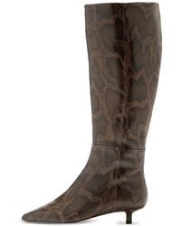 Aeyde - Sabrina Snake-Print Pointed Boots - Lyst