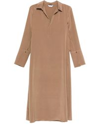 Max Mara - Kleid Aus Seide Mit Knopfmanschetten - Lyst