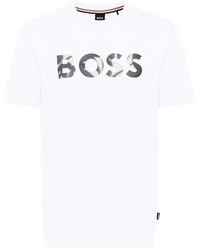 BOSS - Logo-Appliqué Cotton T-Shirt - Lyst