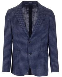 Al Duca d'Aosta - Check-Pattern Single-Breasted Blazer - Lyst