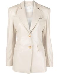 Nanushka Manouk Single-Breasted Blazer in Natural | Lyst