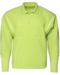 Homme Plissé Issey Miyake - Plissé Zip-Detail Polo Shirt - Lyst