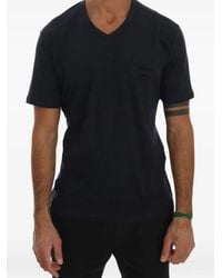 Daniele Alessandrini - Patch-Pocket V-Neck T-Shirt - Lyst
