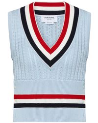Thom Browne - Chaleco De Punto De Ochos A Rayas - Lyst