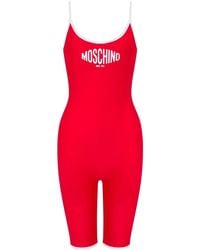 Moschino - Logo-Detail Sleeveless Playsuit - Lyst