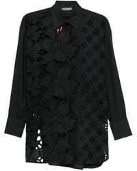 Ermanno Scervino - Broderie-Anglaise Floral-Appliqué Shirt - Lyst